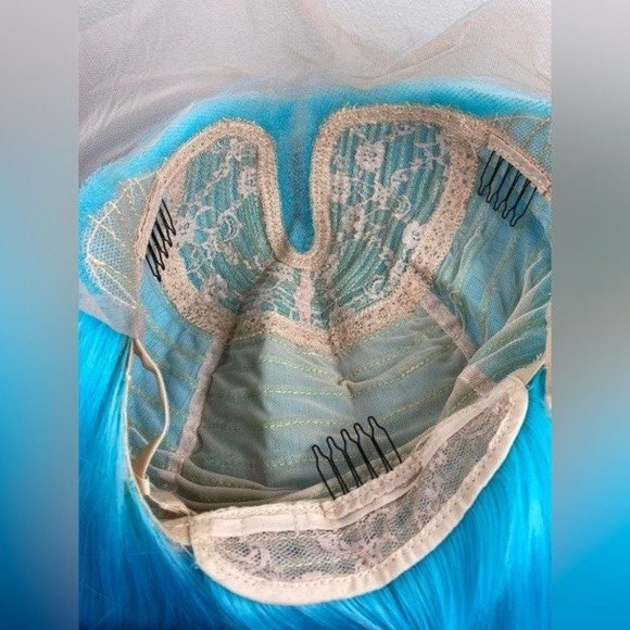 Blue Lace Wig,Baby Blue Wig - Picture 6 of 10